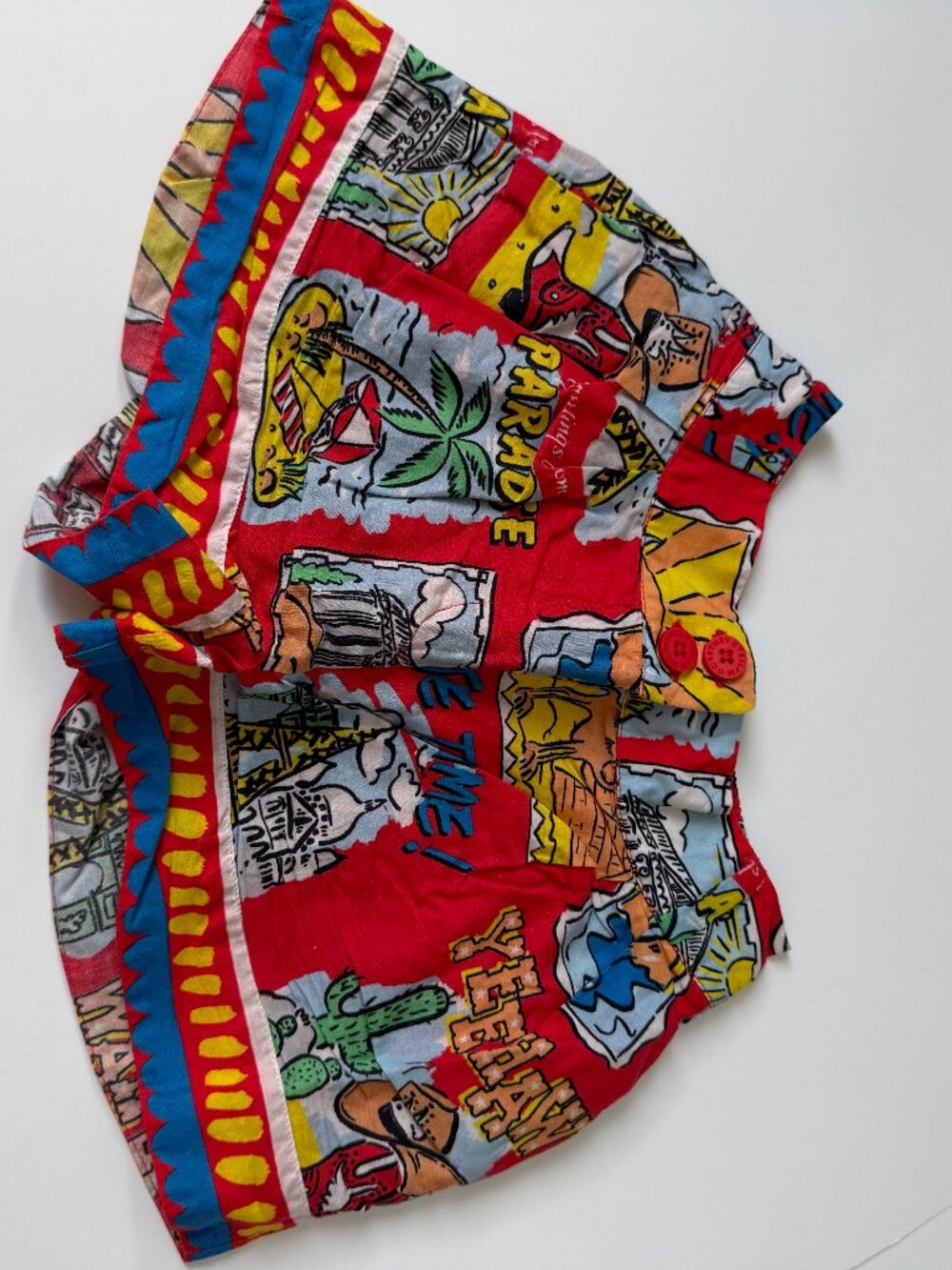 Stella McCartney Kids Red Western Parade Adventure Print Skirt 2T